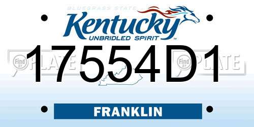 17554D1 Kentucky License Plate