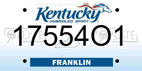17554O1 Kentucky License Plate