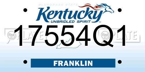 17554Q1 Kentucky License Plate
