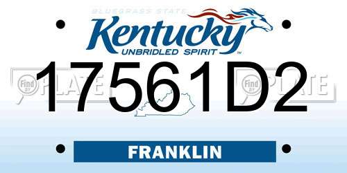 17561D2 Kentucky License Plate