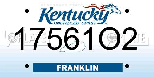 17561O2 Kentucky License Plate
