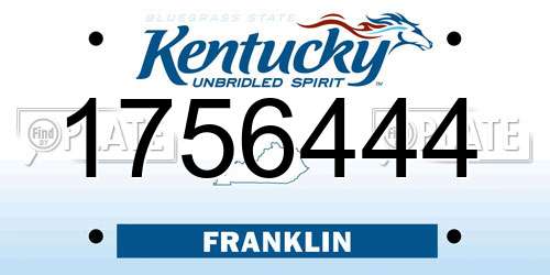 1756444 Kentucky License Plate