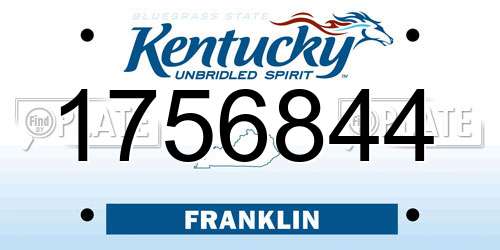 1756844 Kentucky License Plate