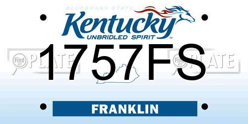 1757FS Kentucky License Plate