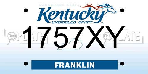 1757XY Kentucky License Plate
