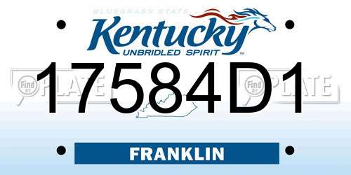 17584D1 Kentucky License Plate