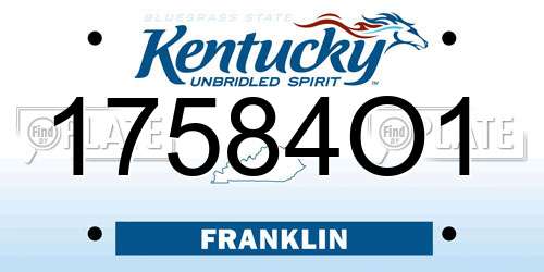 17584O1 Kentucky License Plate