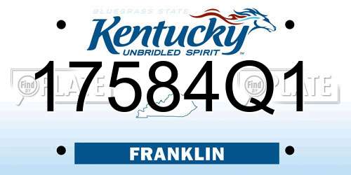 17584Q1 Kentucky License Plate