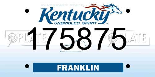 175875 Kentucky License Plate