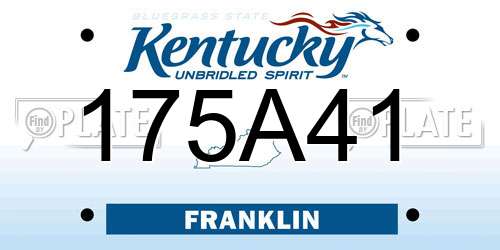 175A41 Kentucky License Plate