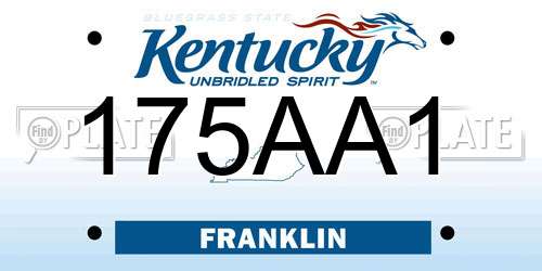 175AA1 Kentucky License Plate