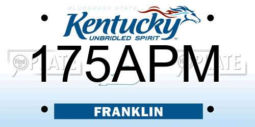 175APM Kentucky License Plate