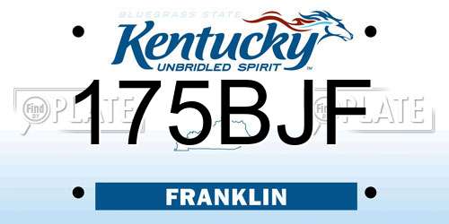 175BJF Kentucky License Plate