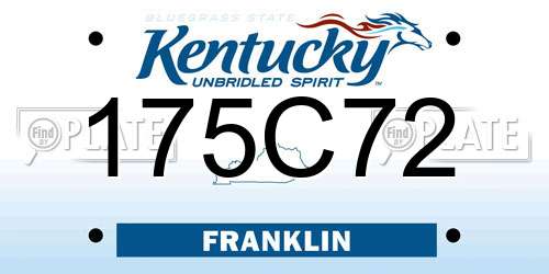 175C72 Kentucky License Plate