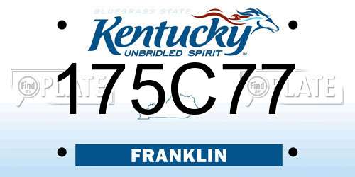 175C77 Kentucky License Plate