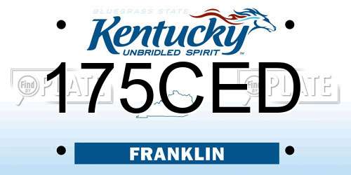 175CED Kentucky License Plate