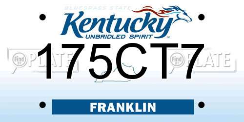 175CT7 Kentucky License Plate