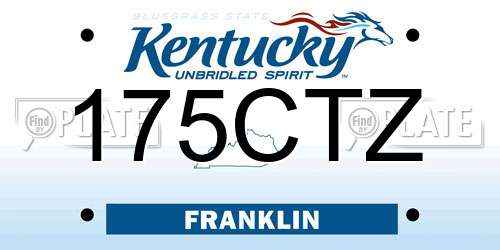 175CTZ Kentucky License Plate