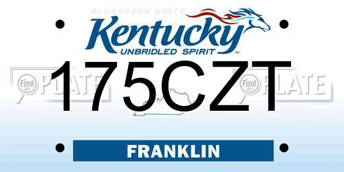 175CZT Kentucky License Plate