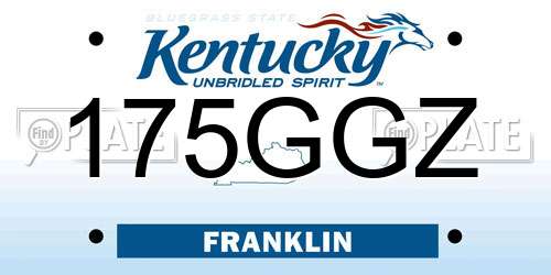 175GGZ Kentucky License Plate