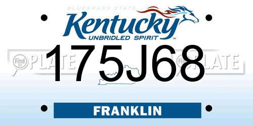 175J68 Kentucky License Plate