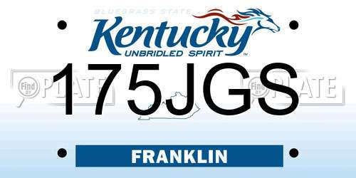 175JGS Kentucky License Plate