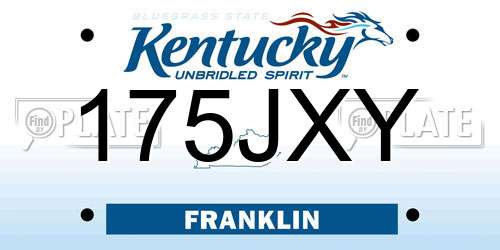 175JXY Kentucky License Plate