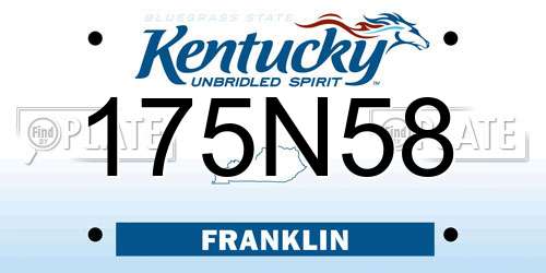 175N58 Kentucky License Plate