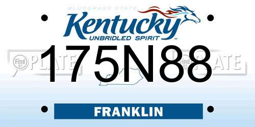 175N88 Kentucky License Plate
