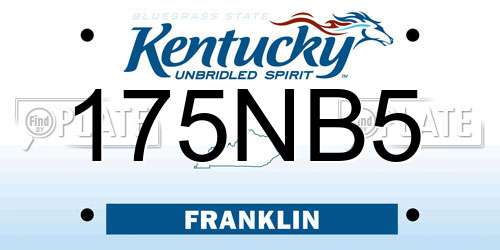 175NB5 Kentucky License Plate