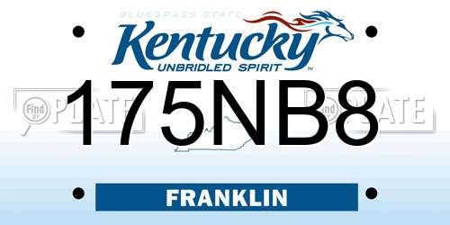 175NB8 Kentucky License Plate