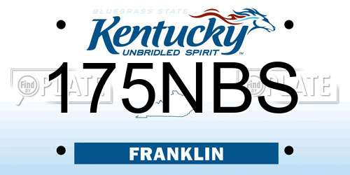 175NBS Kentucky License Plate