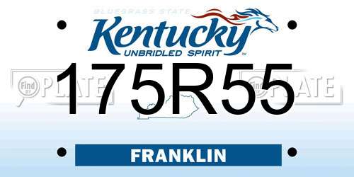 175R55 Kentucky License Plate