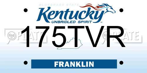 175TVR Kentucky License Plate