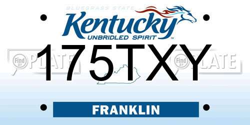 175TXY Kentucky License Plate