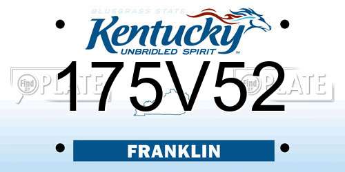 175V52 Kentucky License Plate