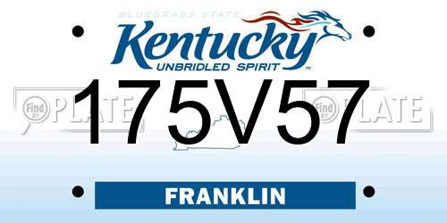 175V57 Kentucky License Plate