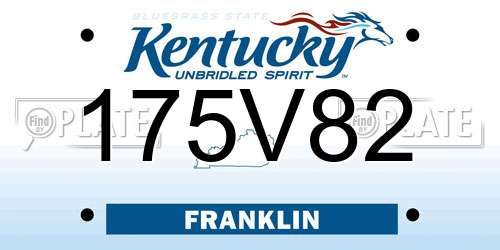 175V82 Kentucky License Plate