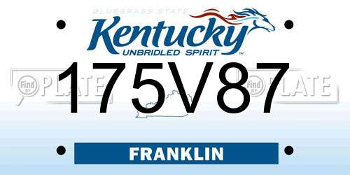 175V87 Kentucky License Plate