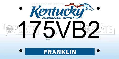175VB2 Kentucky License Plate
