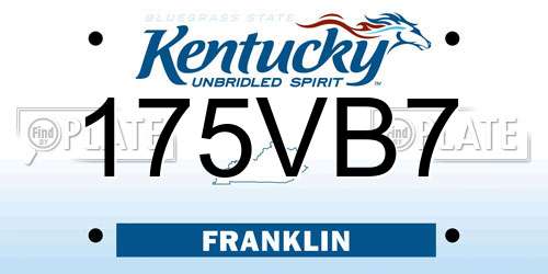 175VB7 Kentucky License Plate