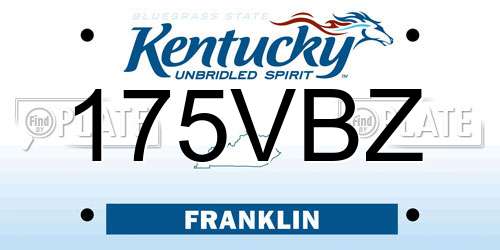 175VBZ Kentucky License Plate