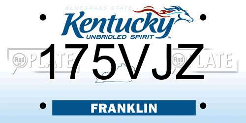 175VJZ Kentucky License Plate