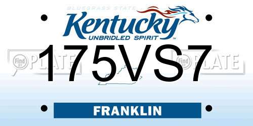 175VS7 Kentucky License Plate
