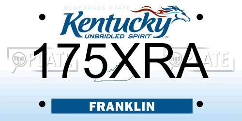 175XRA Kentucky License Plate