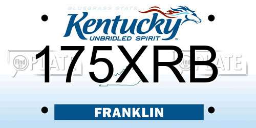 175XRB Kentucky License Plate