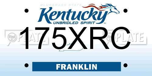 175XRC Kentucky License Plate
