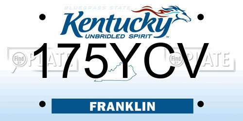 175YCV Kentucky License Plate