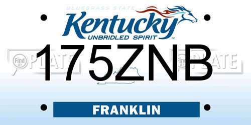 175ZNB Kentucky License Plate