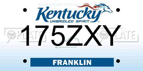 175ZXY Kentucky License Plate